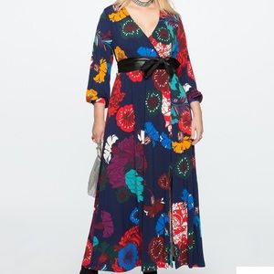 Eloquii Floral Faux Wrap Dress NWT
